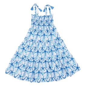 Apoella Exclusive Tie Shoulder Dress Asterias All Blue