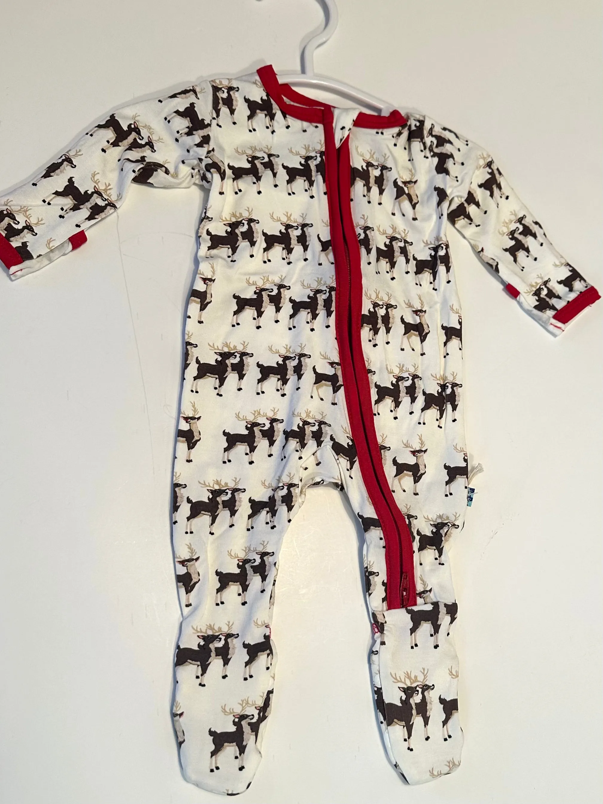Baby Zipper Footie - Reindeer