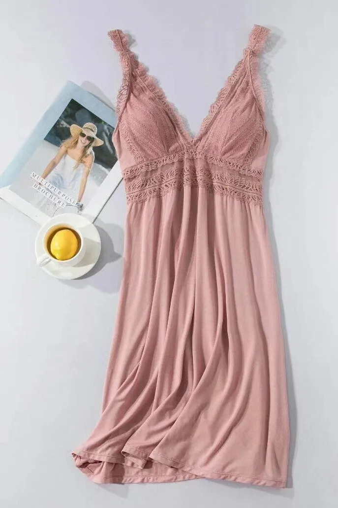 Blossom Padded Lace Slip (Pink)