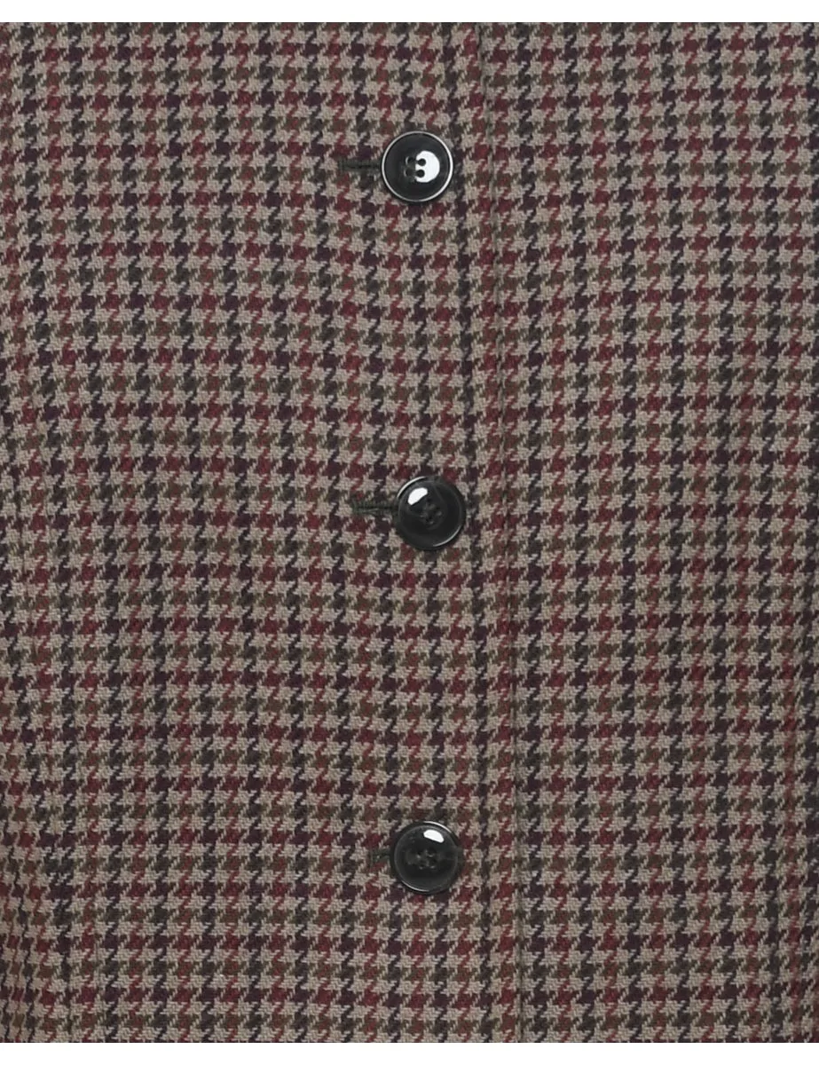 Casual Corner Houndstooth Wool Jacket - M