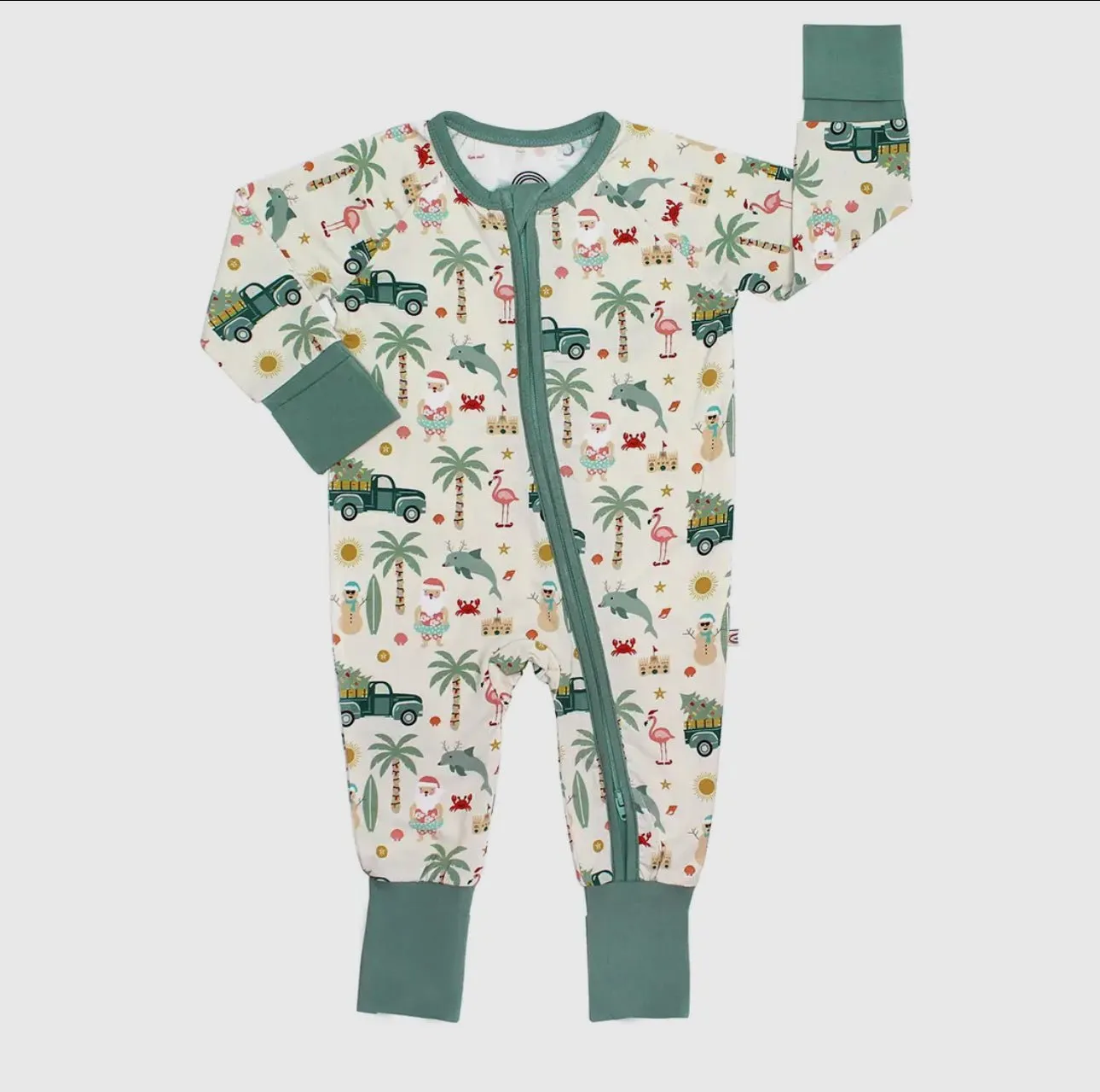 Coastal Christmas Holiday Bamboo Baby Pajamas