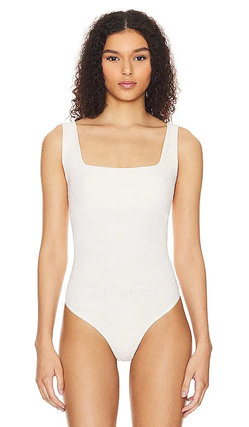 Free People x Intimately FP Send Me Love Bodysuit In Pastel Parchment in Cream