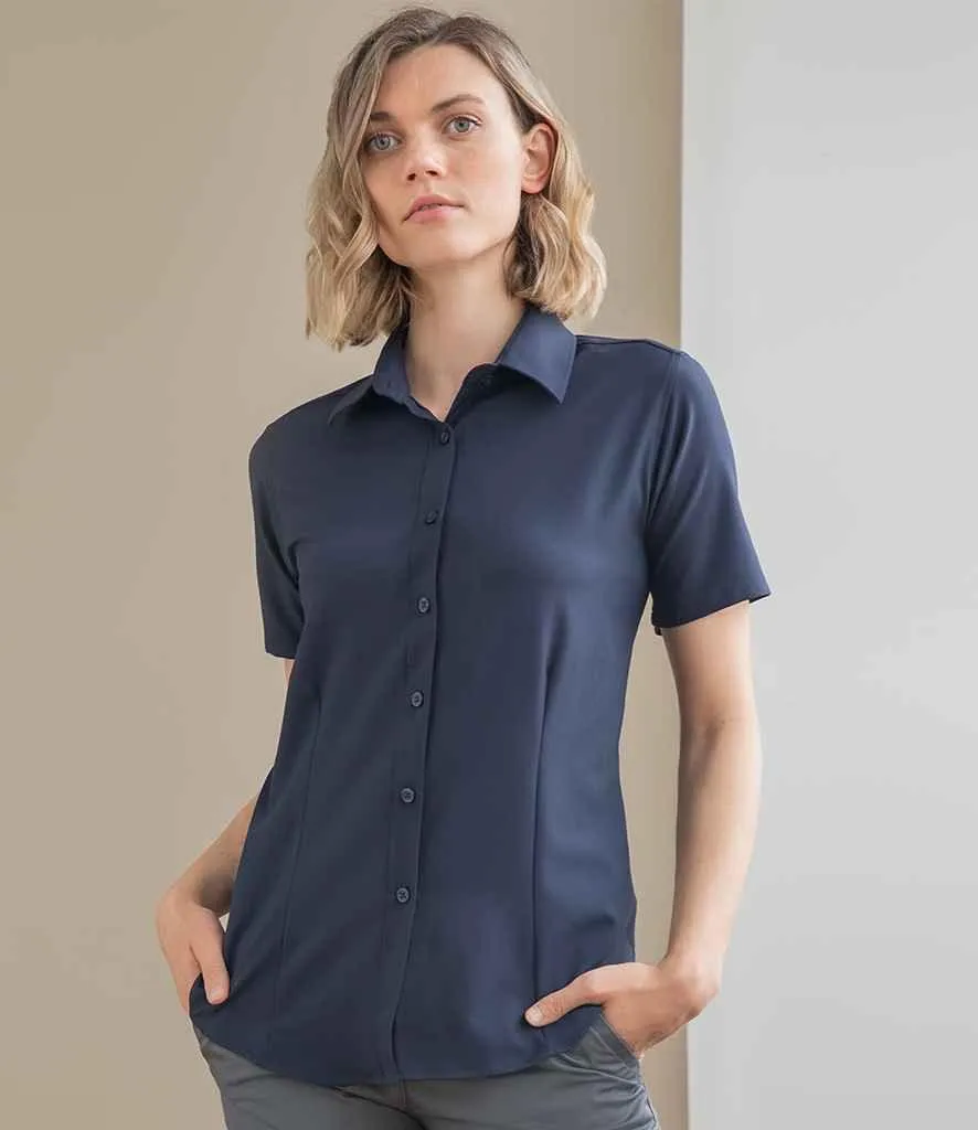 Henbury Ladies Short Sleeve Wicking Shirt