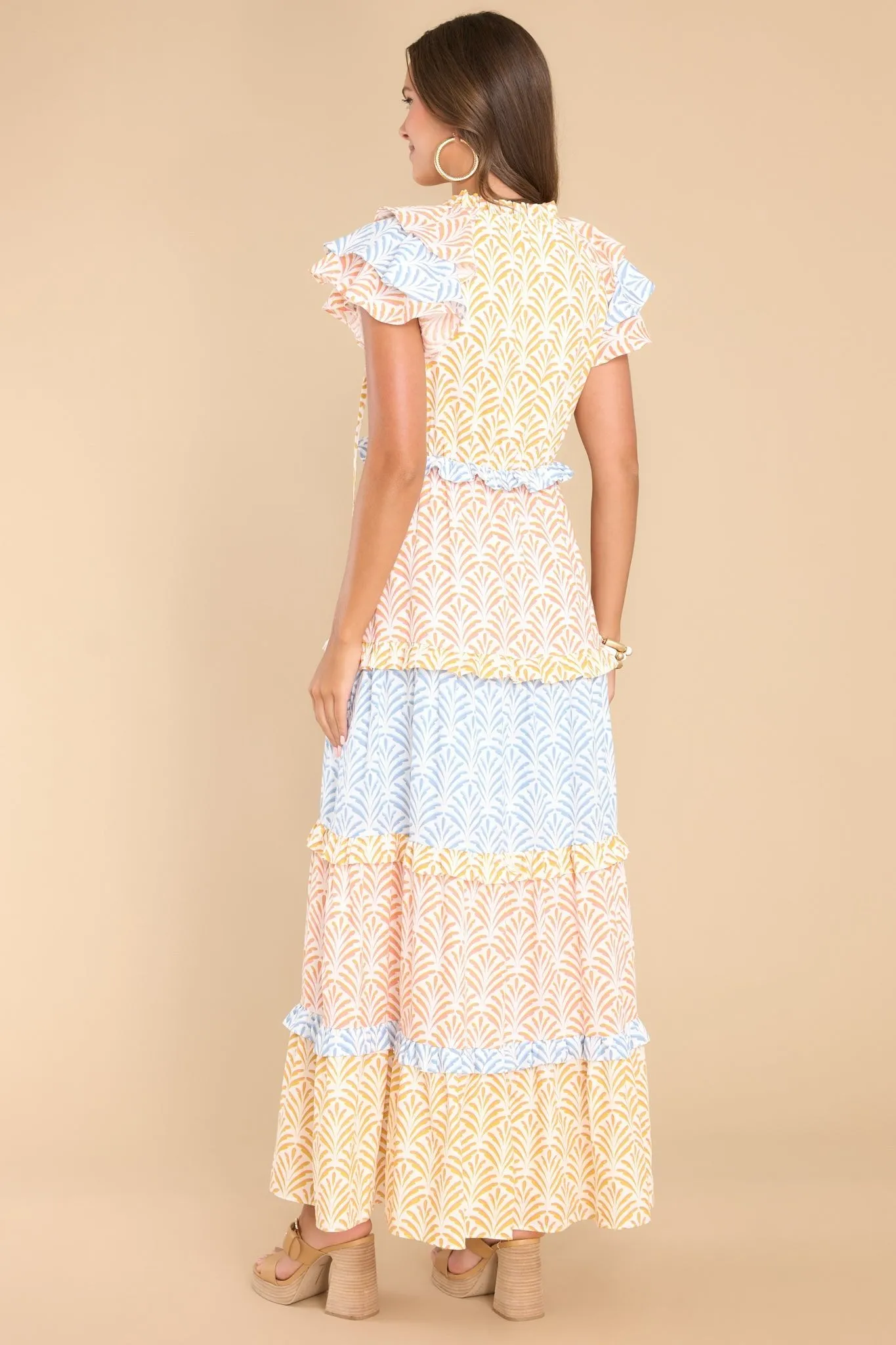If You Dare Sunflower Yellow Multi Print Maxi Dress