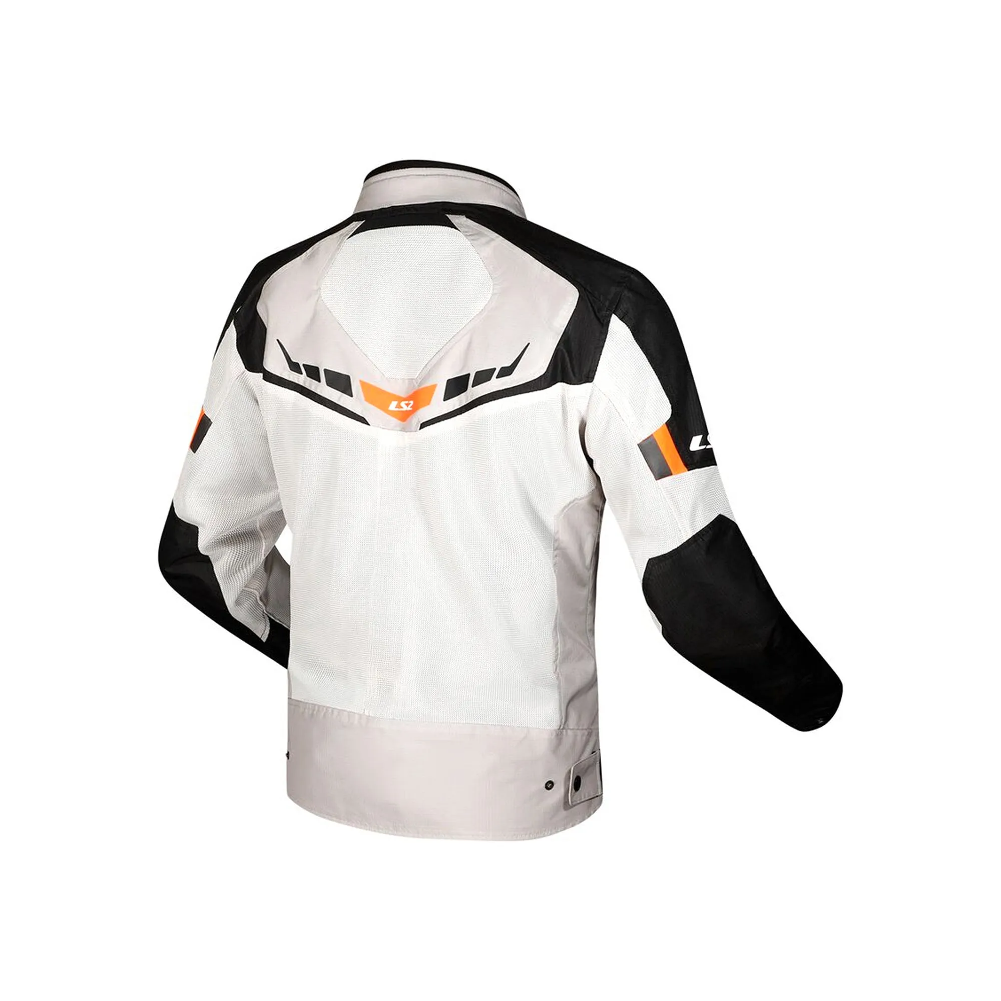 LS2 Lightweight Summer Motorcycle Jacket MJ158 Black/Light Grey/Orange - 609309