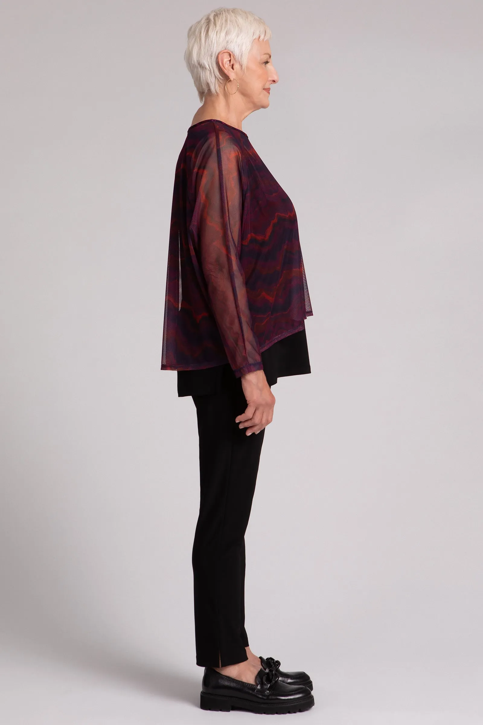 Mesh Raglan Cinch Top Plus | Agate