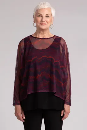 Mesh Raglan Cinch Top Plus | Agate