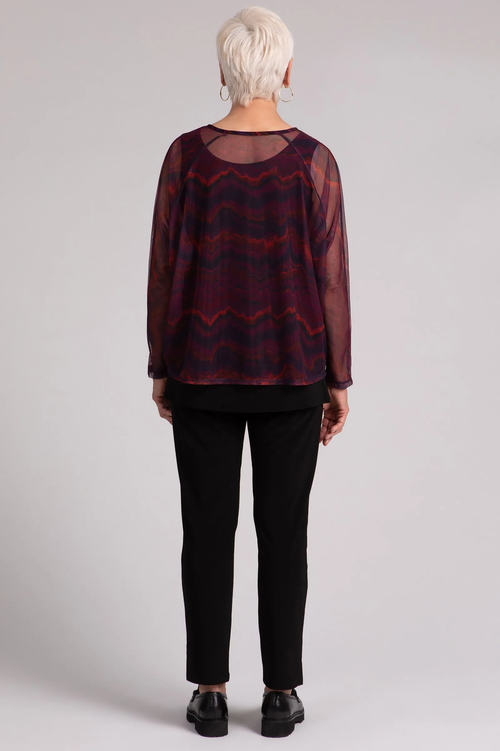 Mesh Raglan Cinch Top Plus | Agate