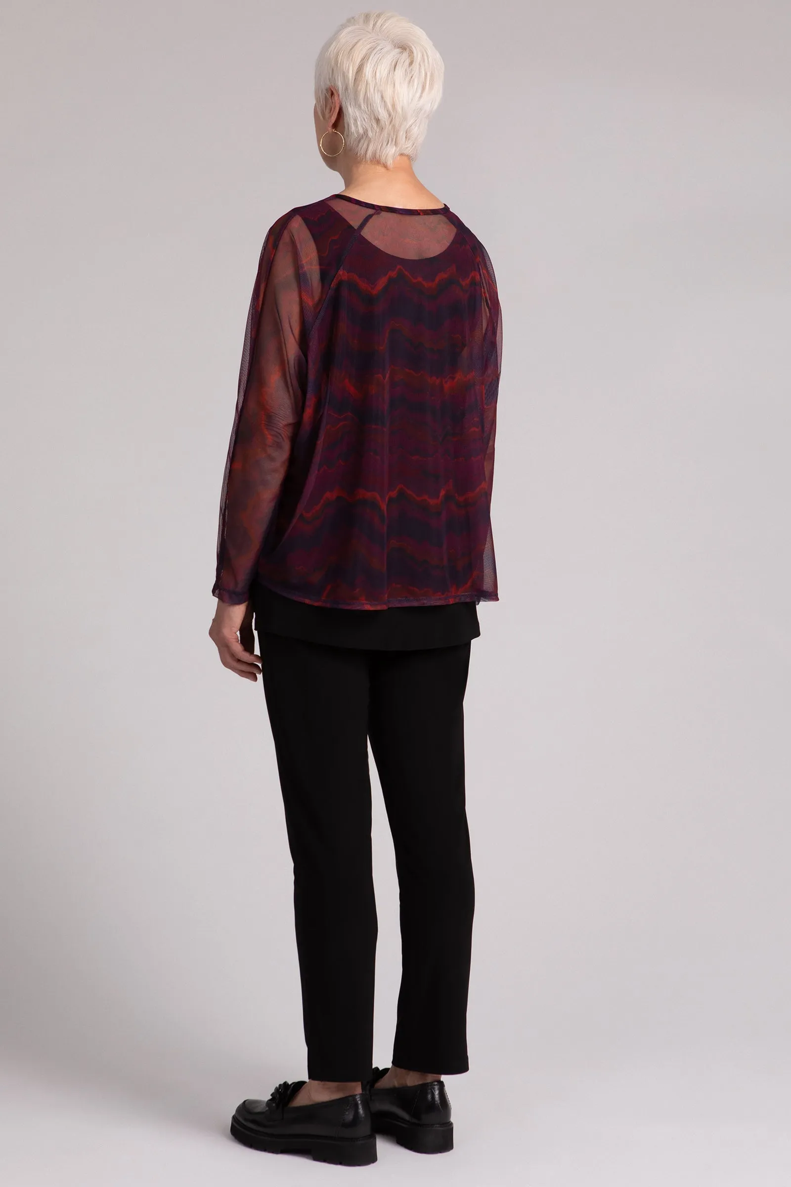 Mesh Raglan Cinch Top Plus | Agate