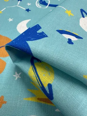 Printed Linen - Dino Space - 145cm