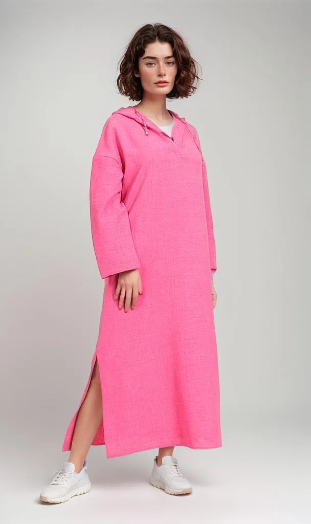 R207234-R207234 - Belted Linen Shirt - Blue