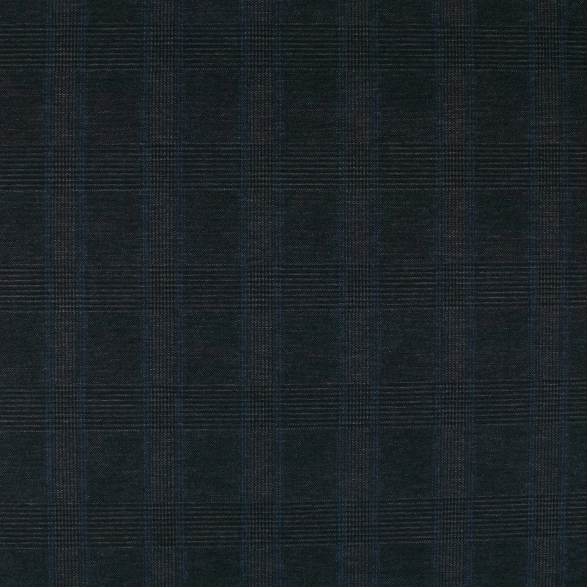 Stretch Plaid Suiting - YORK - 014 - Black & Grey