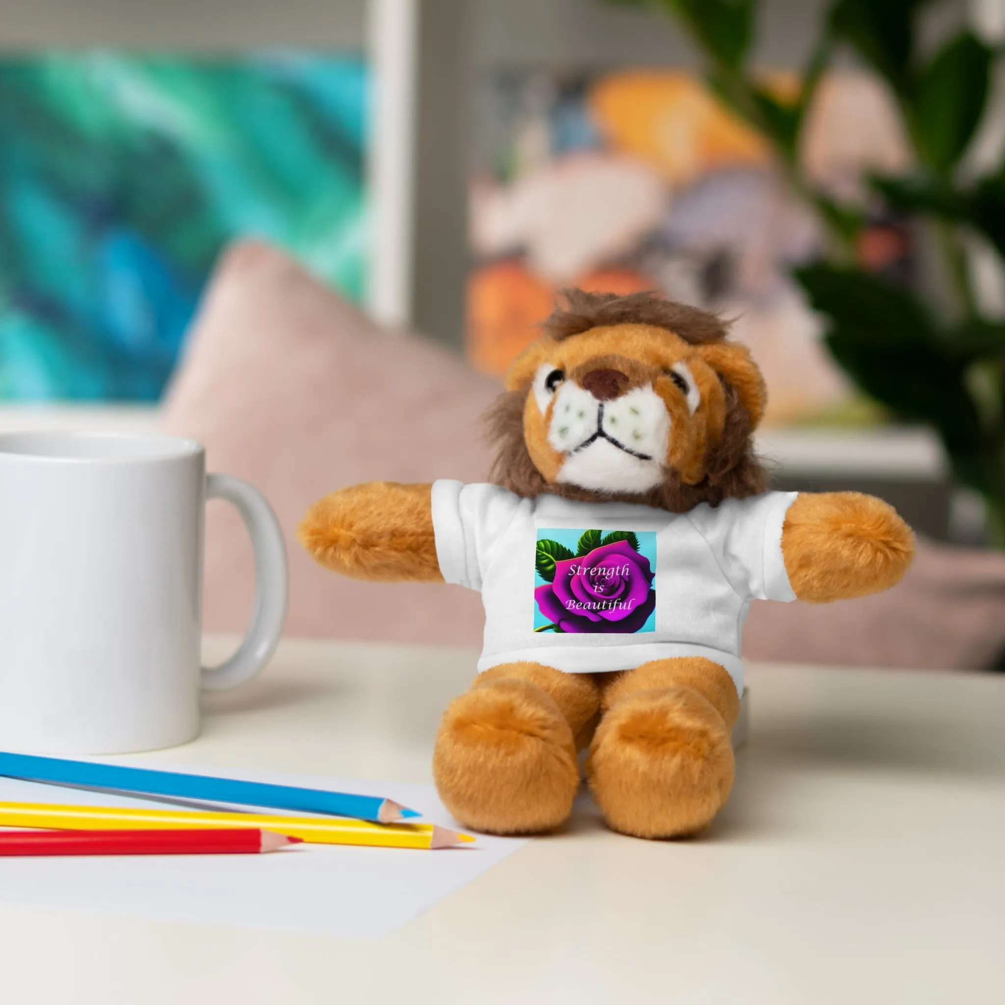 Stuffed Animals with "Strength is Beautiful" Tee