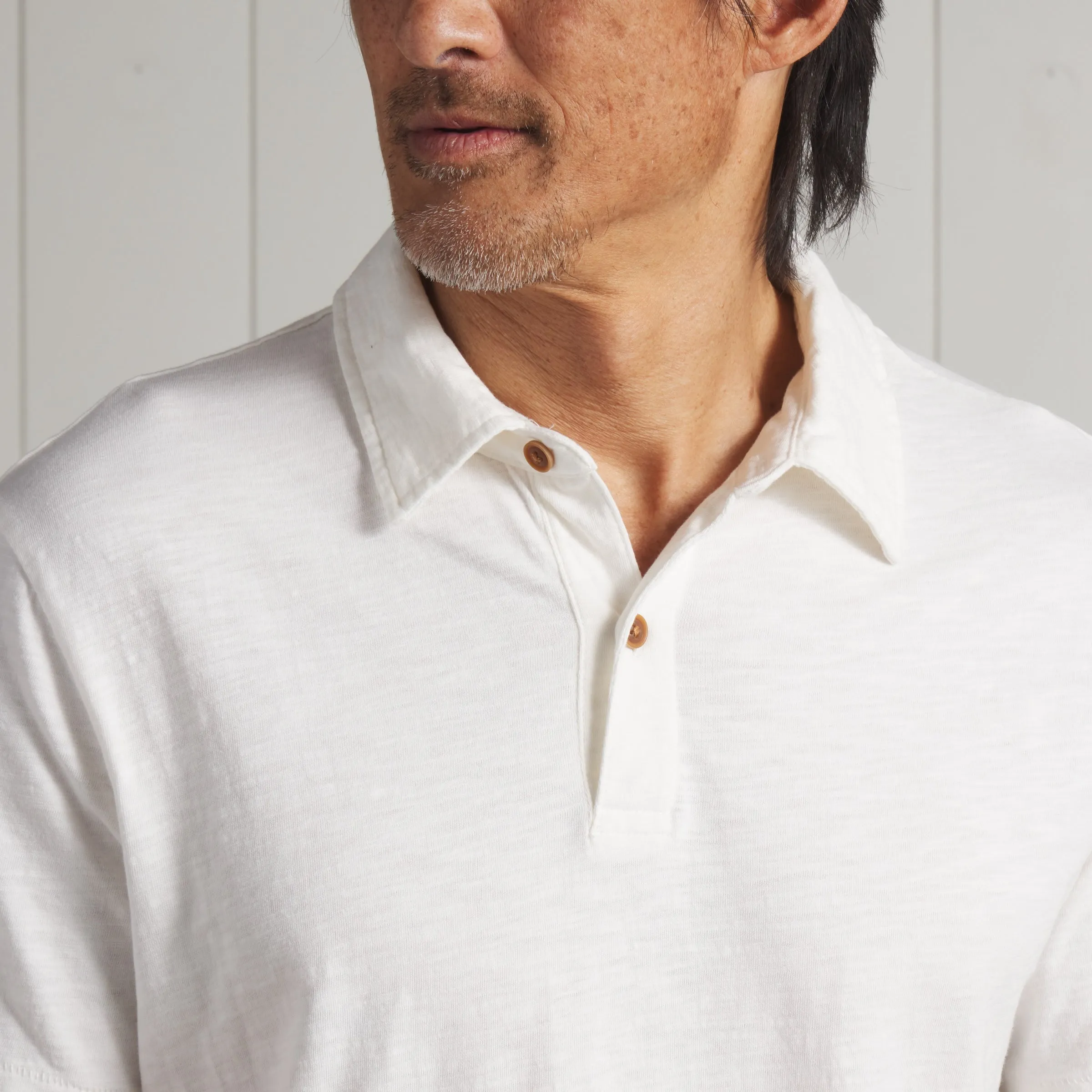 Sunwashed 2 Button Polo - White